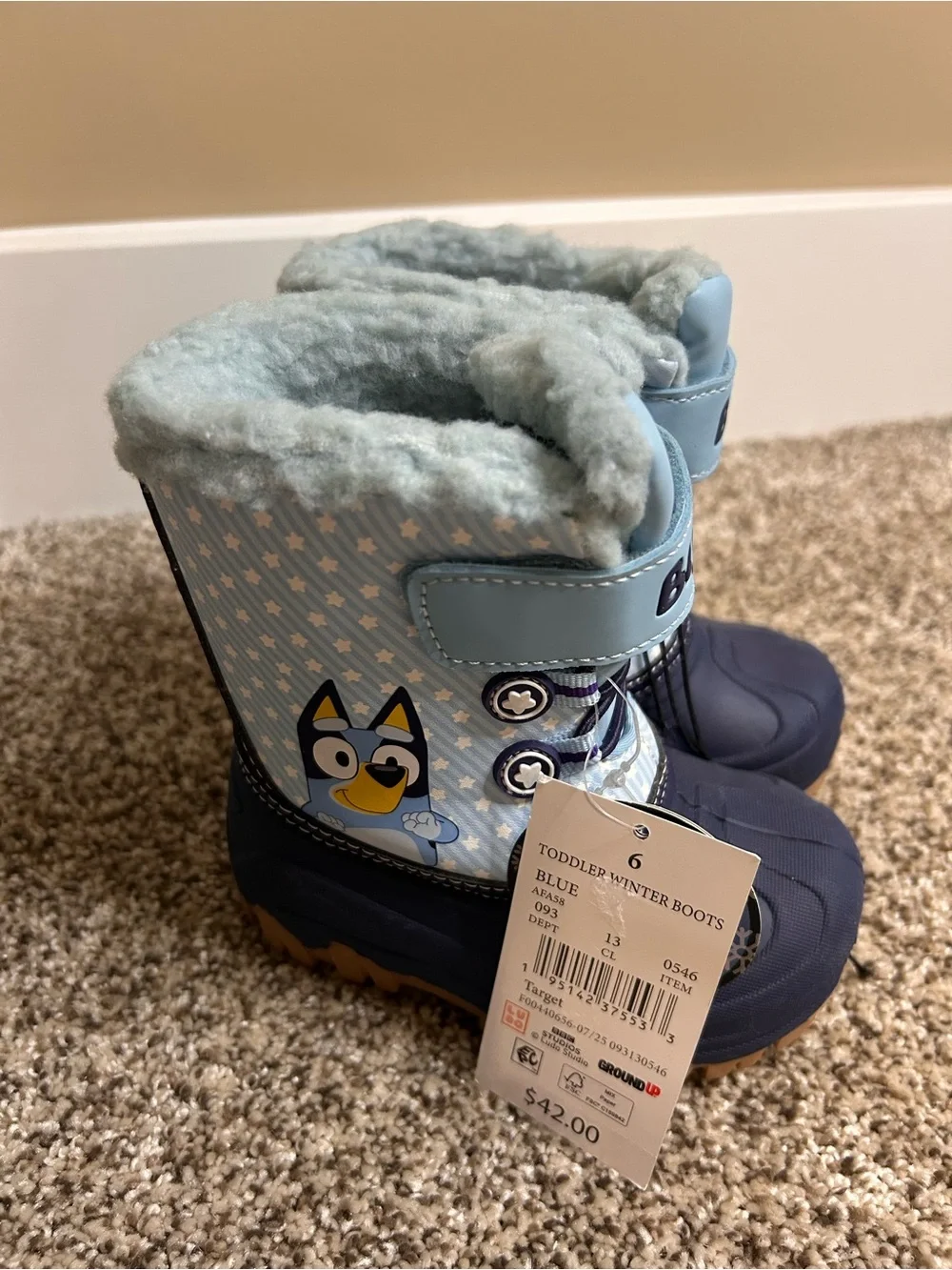 NWT Bluey Winter Boots Blue Size Toddler 6